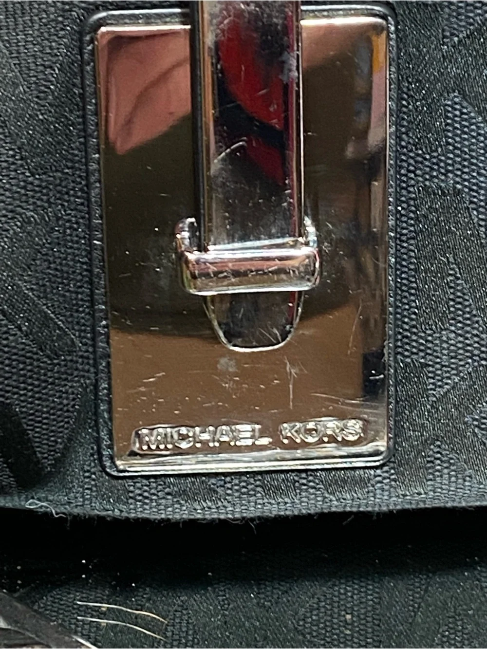 Michael Kors Black Logo Crossbody with Silver Hardware